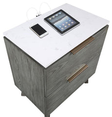 Nathan 2-drawer Nightstand Grey - 224602