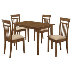 Robles 5-piece Dining Set Chestnut and Tan - 150430