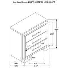 Baker 3-drawer Nightstand Light Taupe - 224462