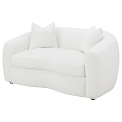 Isabella Faux Sheepskin Upholstered Loveseat Natural - 509872