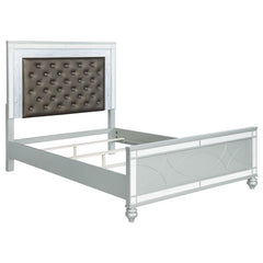 Gunnison Wood Eastern King LED Panel Bed Silver Metallic - 223211KE