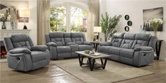 Higgins Upholstered Motion Reclining Sofa Grey - 602261