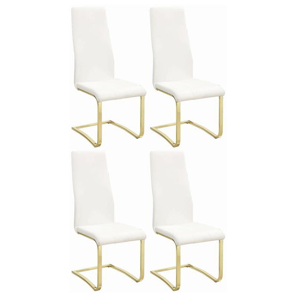 Montclair Side Chairs White and Rustic Brass (Set of 4) - 190512