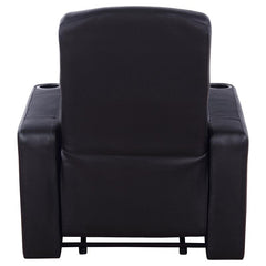 Cyrus Upholstered Track Arm Recliner Black - 600001