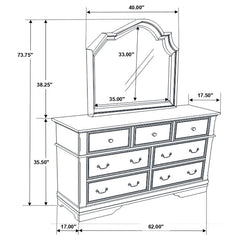 Manchester 7-drawer Dresser with Mirror Wheat Brown - 222893M