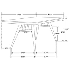 Wes 5-piece Rectangular Dining Set Grey and Dark Walnut - 115271-S5