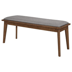 Alfredo Upholstered Dining Bench Grey and Natural Walnut - 108083