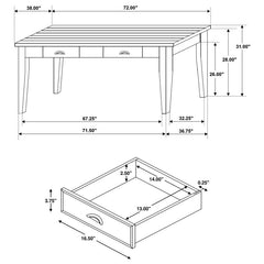 Kingman 4-drawer Dining Table Espresso and White - 109541