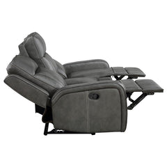Raelynn 3-piece Upholstered Reclining Sofa Set Grey - 603191-S3