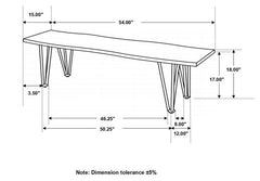 Topeka Live-edge Dining Bench Mango Cocoa and Gunmetal - 193853