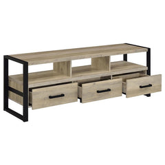James 3-drawer Engineered Wood 60" TV Stand Distressed Pine - 704272