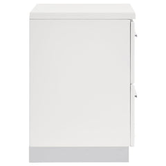 Felicity 2-drawer Nightstand Glossy White - 203502