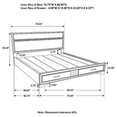 Miranda Wood California King Storage Panel Bed Black - 206361KW