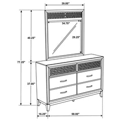 Valencia 6-drawer Dresser with Mirror Black - 223043M