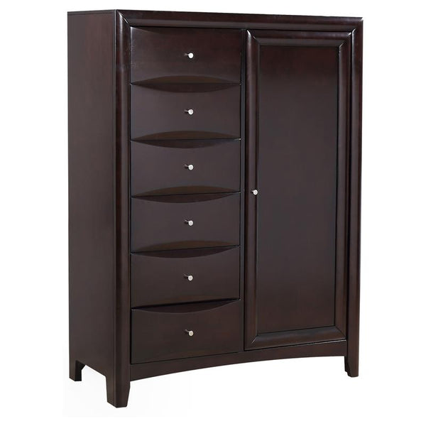 Phoenix 6-drawer Door Chest Deep Cappuccino - 200420