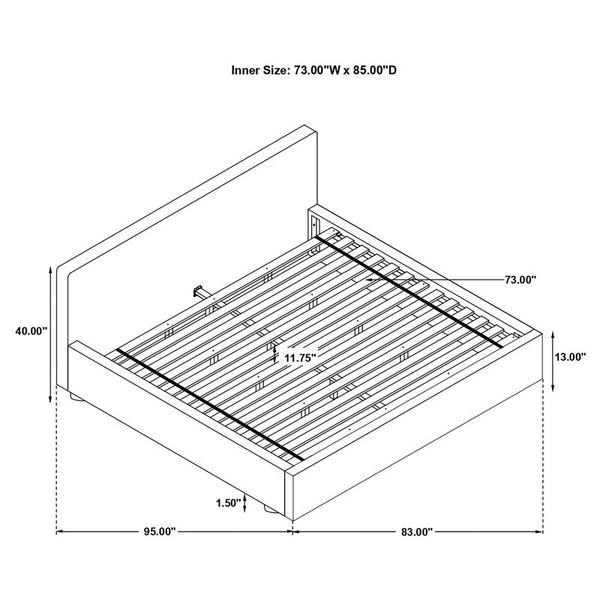 Gregory Upholstered California King Panel Bed Graphite - 316020KW