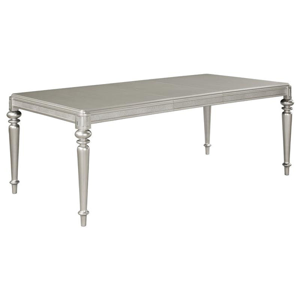Bling Game Rectangular Dining Table with Leaf Metallic Platinum - 106471