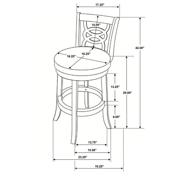 Calecita Swivel Bar Stools with Upholstered Seat Cappuccino (Set of 2) - 101930