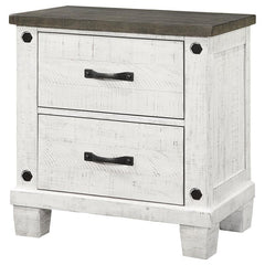 Lilith 2-drawer Nightstand Distressed White - 224472