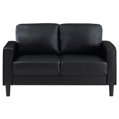 Ruth 3-piece Upholstered Track Arm Sofa Set Black - 508361-S3