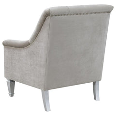 Avonlea Velvet Upholstered Sloped Arm Chair Grey Velvet - 508463