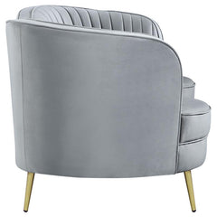 Sophia 2-piece Upholstered Channel Tufted Sofa Set Grey - 506864-S2