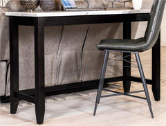 Toby Rectangular Marble Top Counter Height Table Espresso and White - 115528