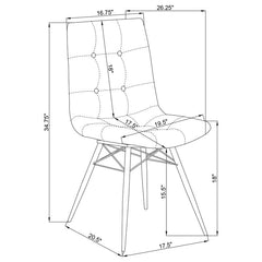 Aiken Tufted Dining Chairs Charcoal (Set of 4) - 110302