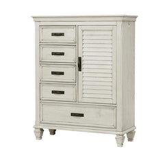 Franco 5-drawer Door Chest Antique White - 205338