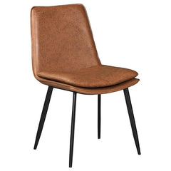 Ortega Padded Seat Solid Back Dining Side Chair Coffee and Black (Set of 2) - 115472