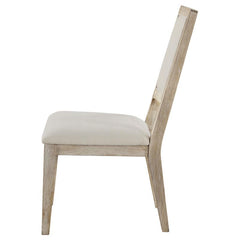Trofello Upholstered Dining Side Chair White Washed and Beige (Set of 2) - 123122