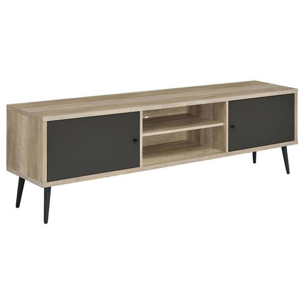 Allie 2-door Engineered Wood 71" TV Stand Distressed Pine - 701076