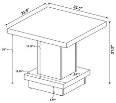 Reston Square Engineered Wood Side End Table Cappuccino - 705167
