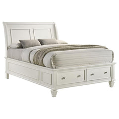 Selena Wood Full Storage Panel Bed Cream White - 400239F
