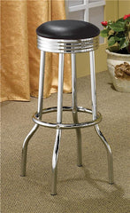 Theodore Upholstered Metal Swivel Bar Stool Black (Set of 2) - 2408