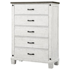 Lilith 5-drawer Bedroom Chest Distressed White - 224475