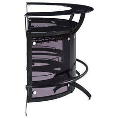 Dallas 2-shelf Curved Home Bar Smoke and Black Glass (Set of 3) - 182135-S3