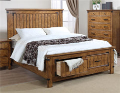 Brenner Wood California King Storage Panel Bed Rustic Honey - 205260KW