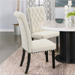 Alana Tufted Back Upholstered Side Chairs Beige (Set of 2) - 190162
