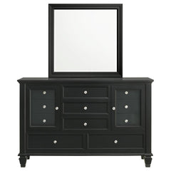 Sandy Beach 11-drawer Dresser with Mirror Black - 201323M