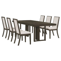 Kelly 7-piece Rectangular Dining Table Set Beige and Dark Grey - 107961-S7