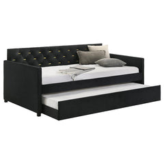 Kendall Upholstered Twin Daybed with Trundle Black - 300826