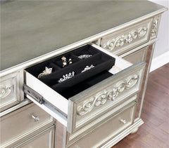 Heidi 4-piece Eastern King Bedroom Set Metallic Platinum - 222731KE-S4
