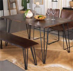 Topeka Live-edge Dining Table Mango Cocoa and Gunmetal - 193851