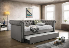 Kepner Upholstered Twin Daybed with Trundle Grey - 300549