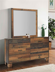 Sidney 6-drawer Dresser with Mirror Rustic Pine - 223143M