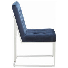 Cisco Upholstered Dining Chairs Ink Blue and Chrome (Set of 2) - 192494