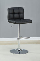 Lenny Adjustable Bar Stools Chrome and Black (Set of 2) - 102554