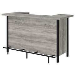 Bellemore Bar Unit with Footrest Grey Driftwood and Black - 182105