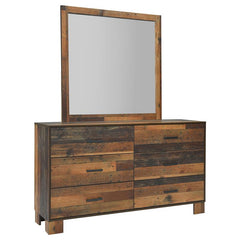 Sidney 6-drawer Dresser with Mirror Rustic Pine - 223143M